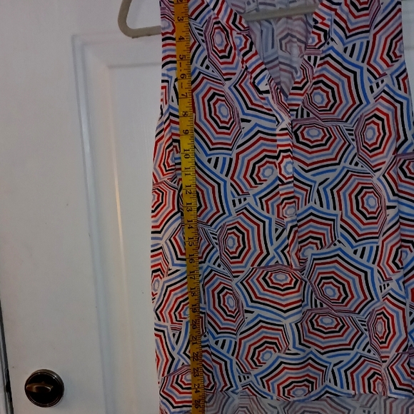 Crown Ivy Women's Sleeveless Red, White and Blue V-Neck Top Size XL - Picture 6 of 9